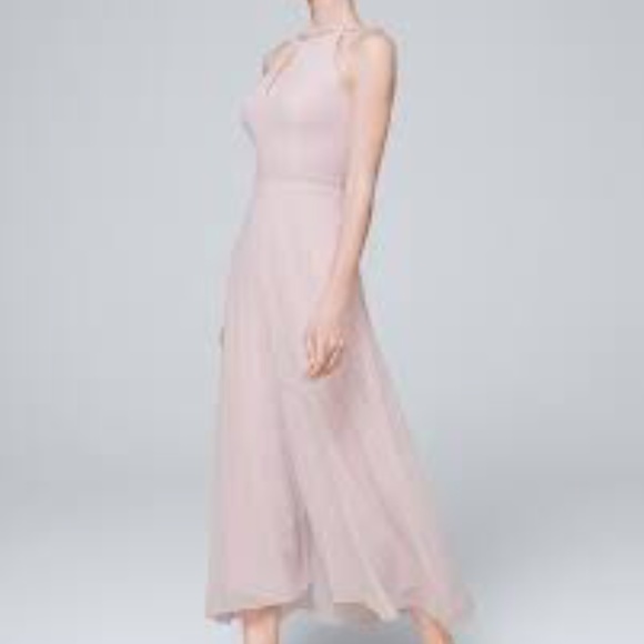 White House Black Market Pants - WHBM Pink Jumpsuit Sheer overlay sz 4